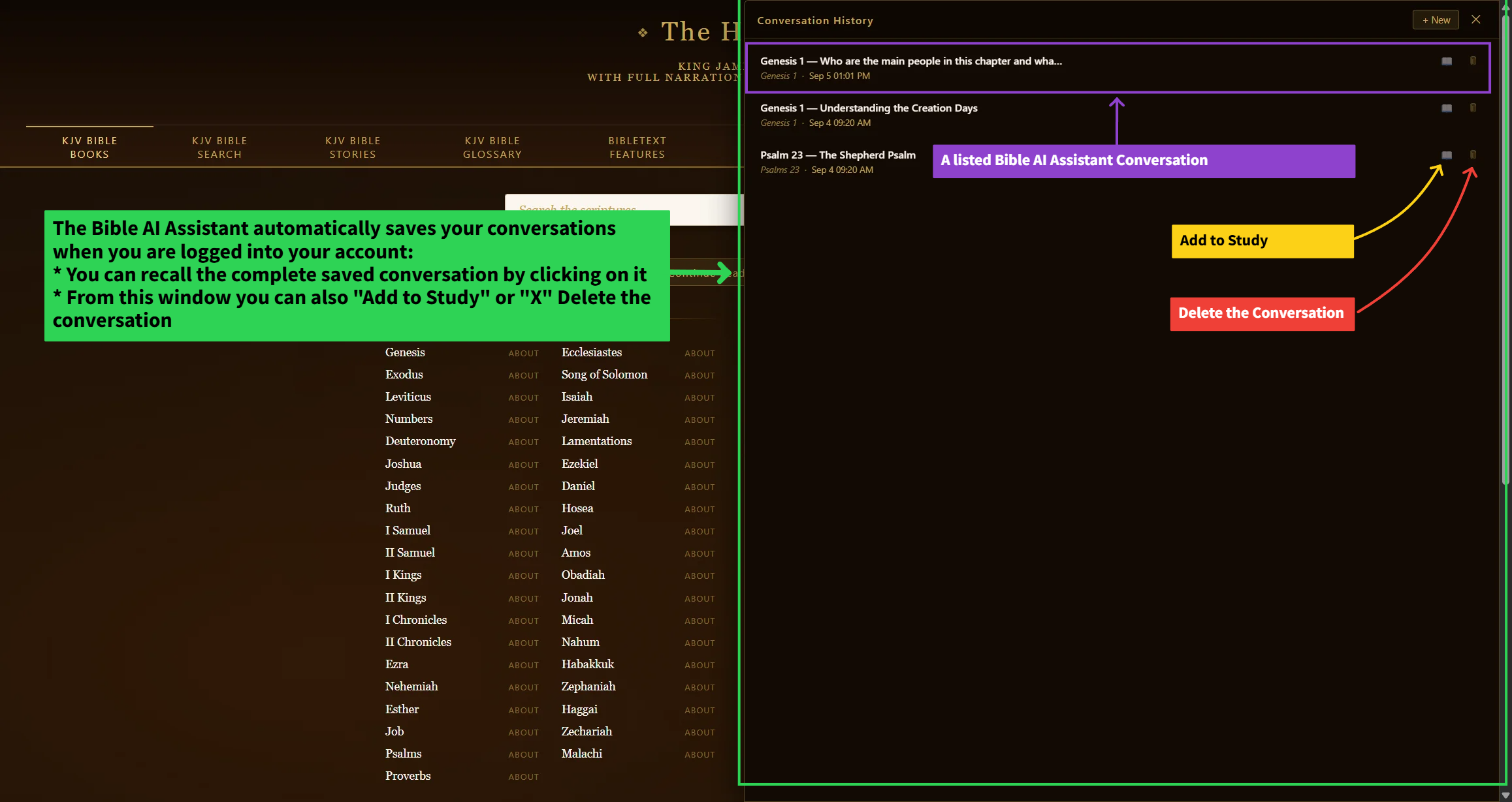 2. Historial del Chatbot pestaña — acercamiento de esta herramienta